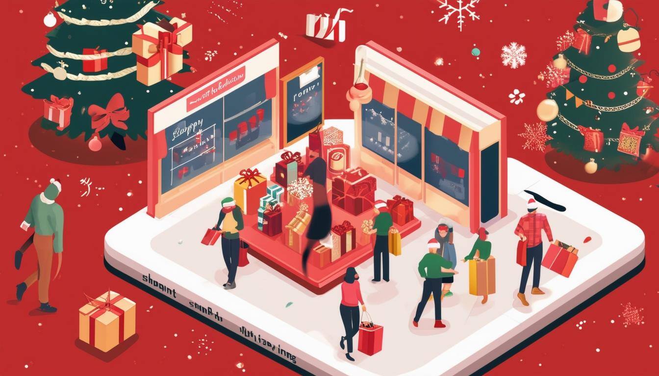 An image of holiday shopping trends, consumer behaviors, and retail insights-1