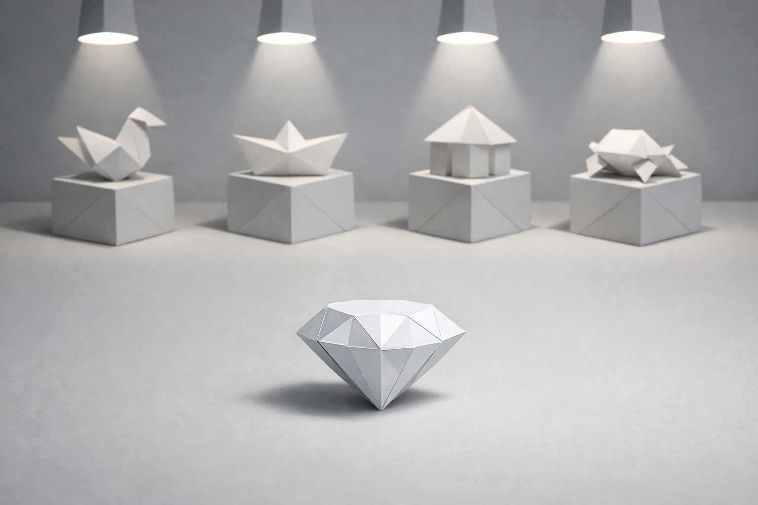 Origami Diamond Among Simple Shapes