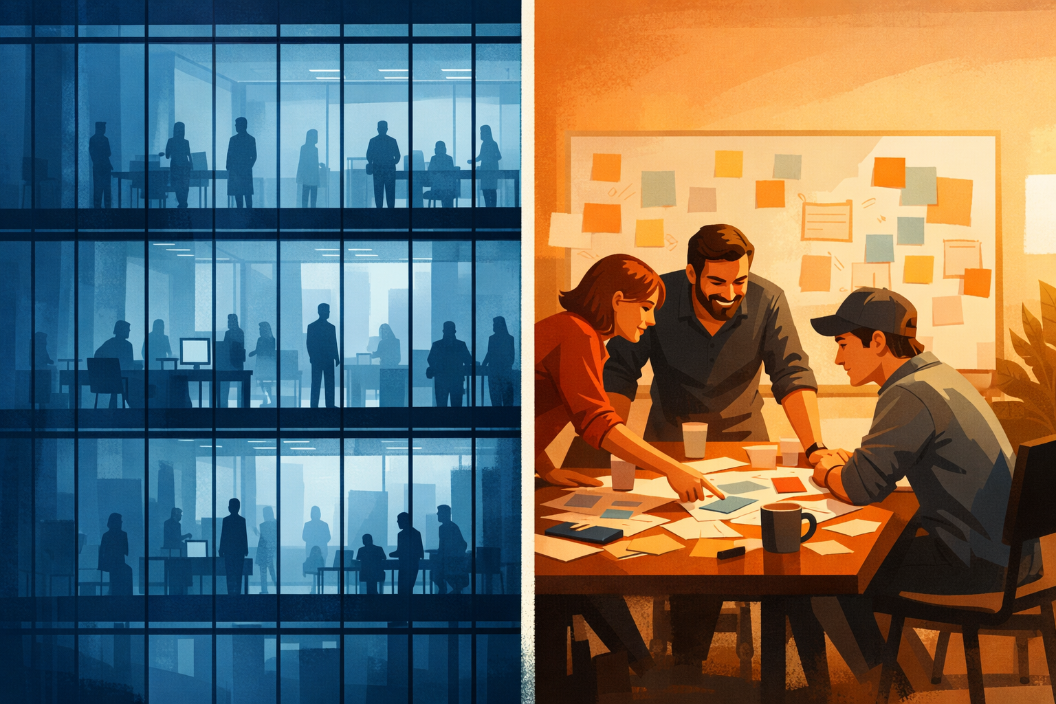 Split Scene Office vs Studio