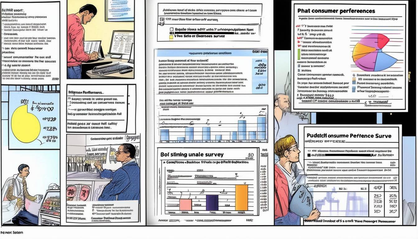 The image shows a survey report on consumer preferences