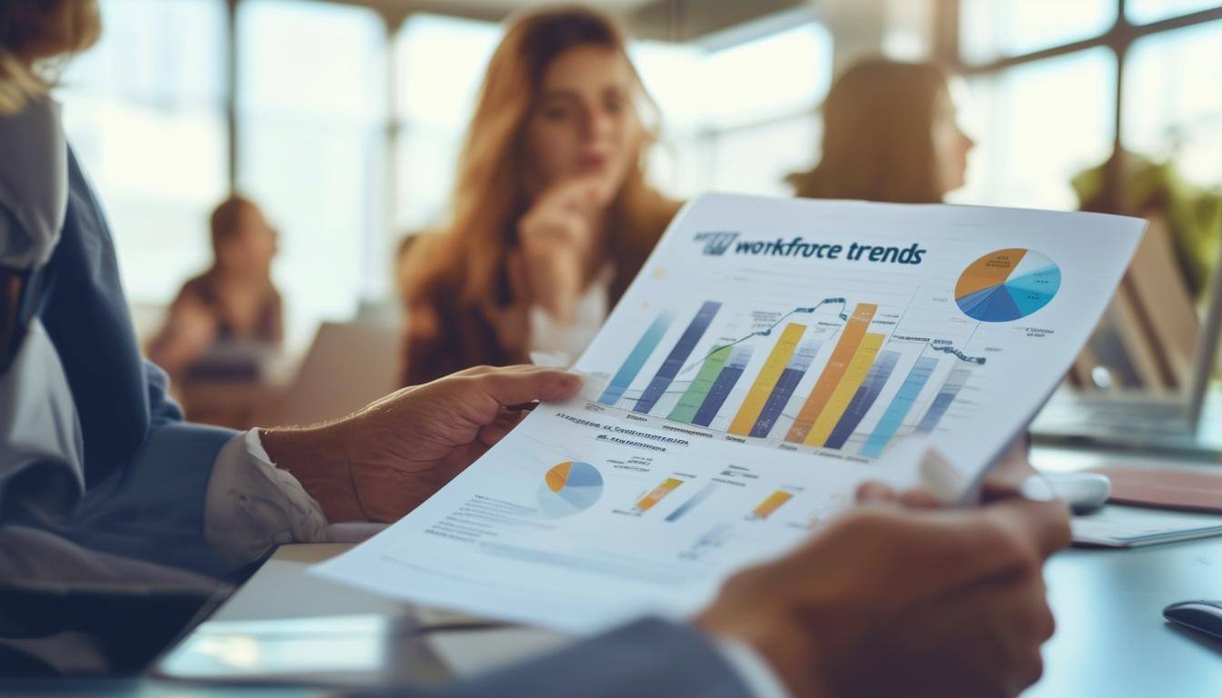 The image shows a survey report on workforce trends-1