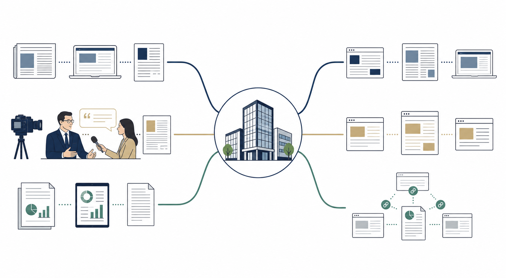 Three Pillars of B2B PR Converging on a Company