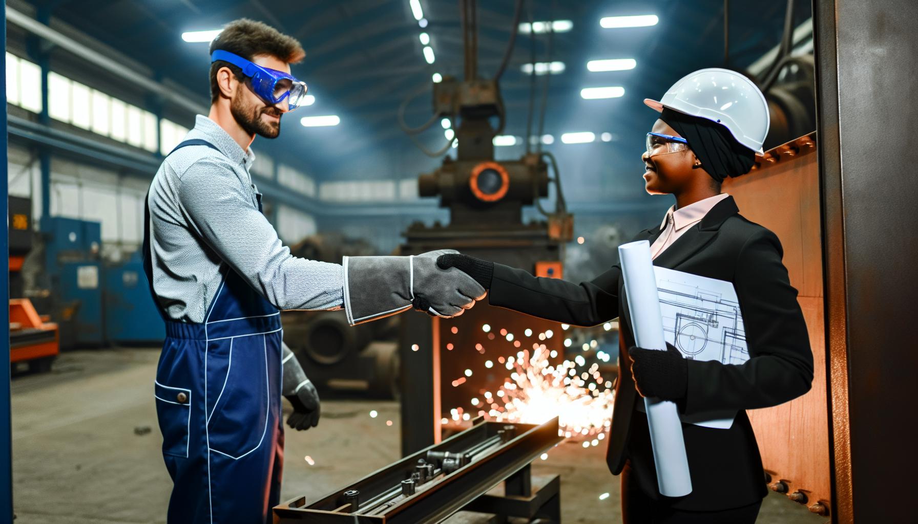 manufacturing handshake
