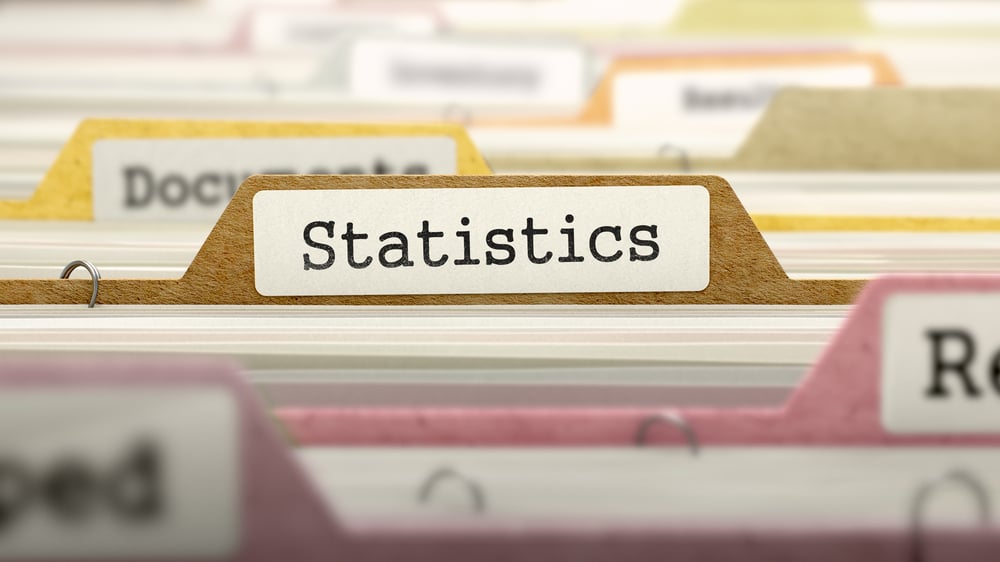 Statistics Concept on Folder Register in Multicolor Card Index. Closeup View. Selective Focus.