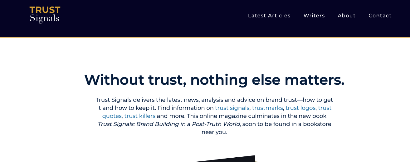 Screenshot of Trust Signals website